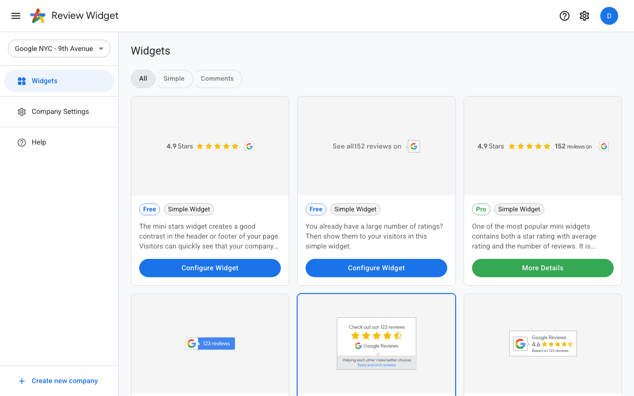 Dashboard overview