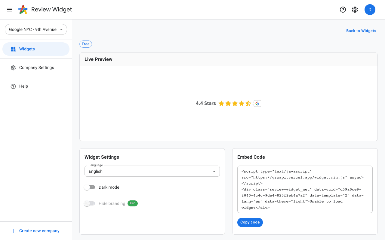 How to embed a widget on your website